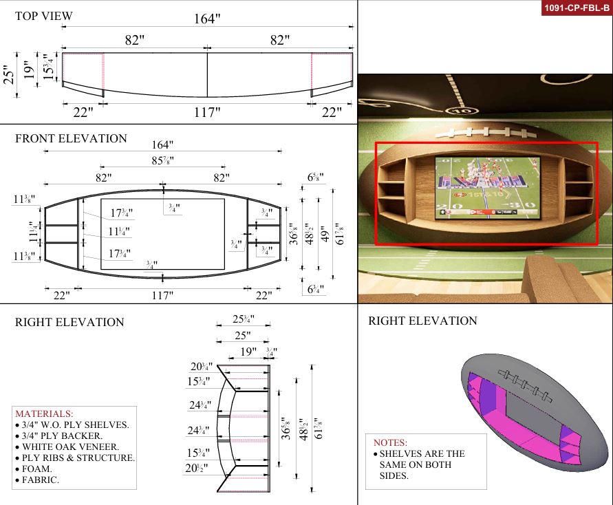 Football tv enclosure shop drawing