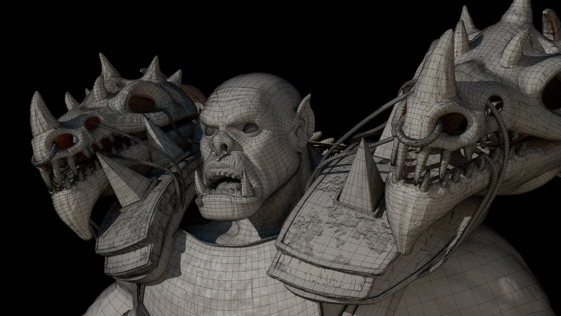 Head shot wireframe