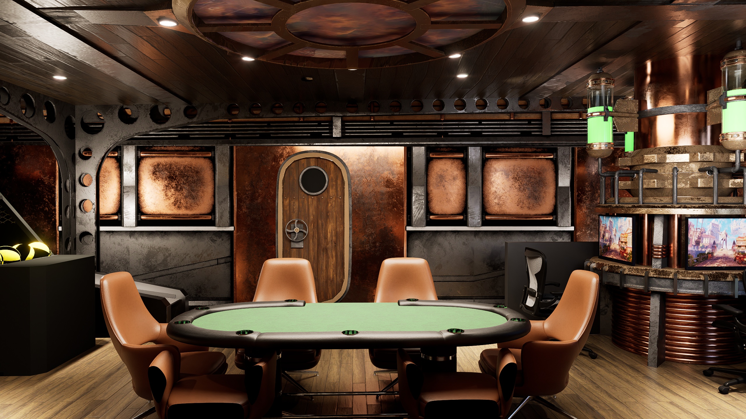 Steampunk Game room card table