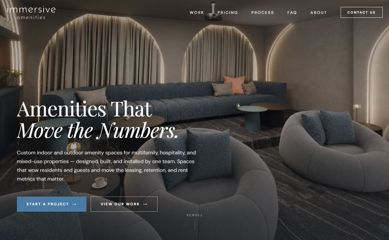 Amenities website screenshot 1
